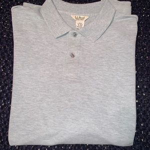 LL Bean Men's Long Sleeve Polo Shirt XL Tall Gray